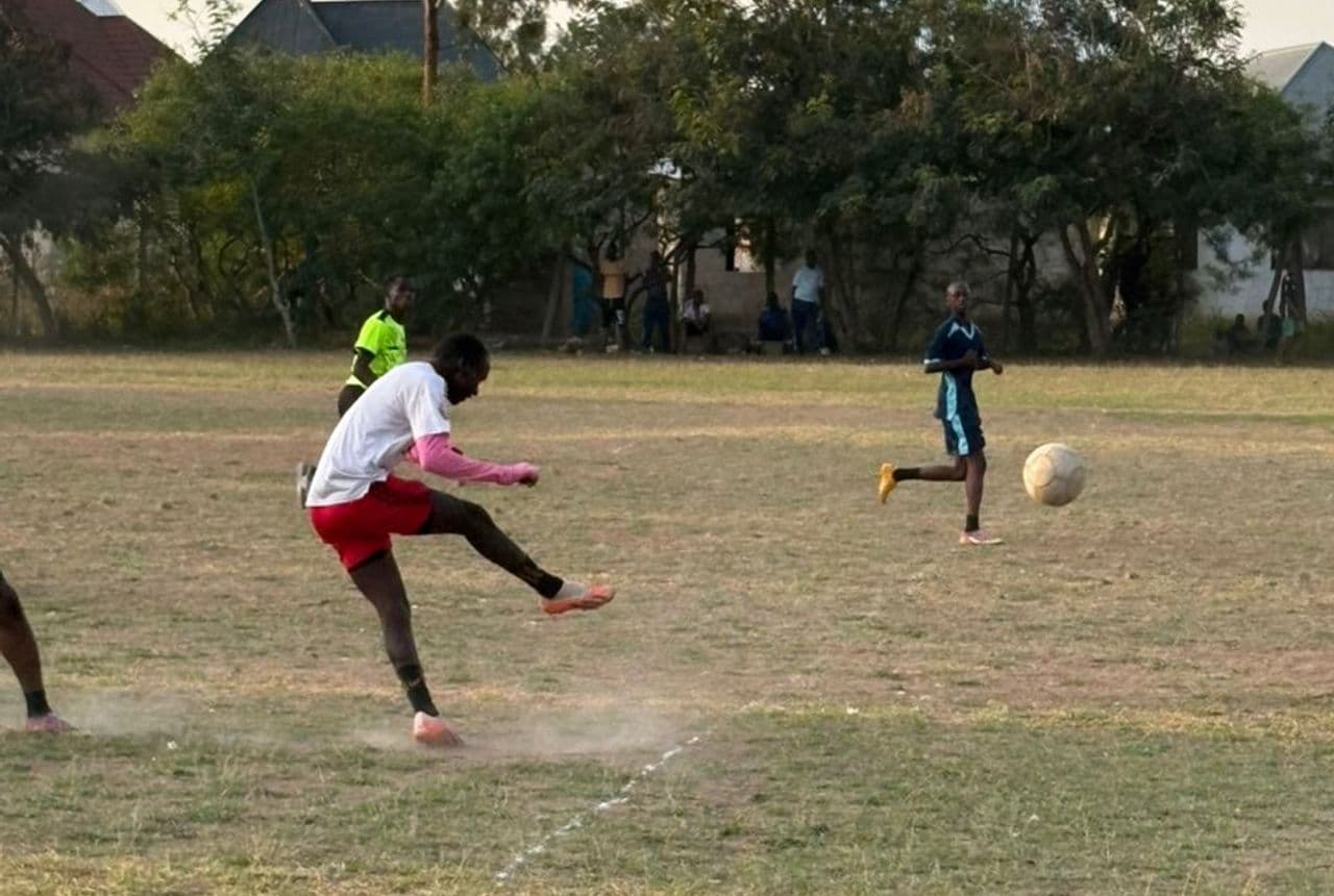 A football match on the Bidii Schools playing field