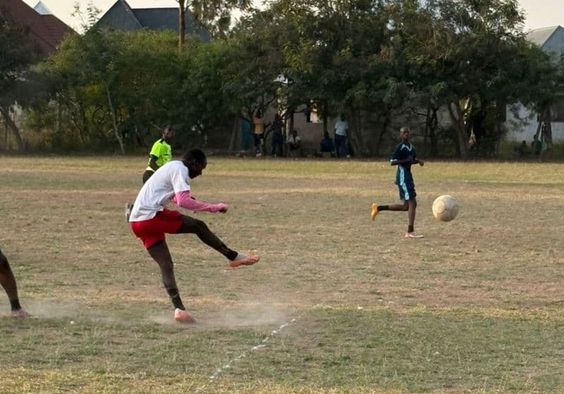 A football match on the Bidii Schools playing field